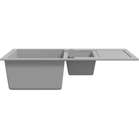 vidaXL Granitspüle Doppelbecken Grau