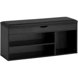 Wohnling Schuhbank 104 x 51 x 32 cm gepolstert schwarz / schwarz