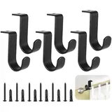 BlingBin Gardinenstangenhalter Deckenhalterung Vorhangstange Halter, Metall Gardinenstange Halterung, Gardinenstange, Vorhangstange, (6er Set, 6-St., 5.5*2*6.5 cm), Curtain Rod Holder mit Schrauben für Wohnzimmer Schlafzimmer schwarz