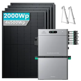 solarmars Balkonkraftwerk 2000 W inkl. Zendure SolarFlow 2400 Pro 2,4 kWh