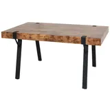 Mendler Esstisch HWC-L54, Tisch Küchentisch Esszimmertisch, Industrial Metall 150x90cm ~ dunkle Wildeiche
