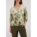 Monari Bluse Tropical Allover Grün 44