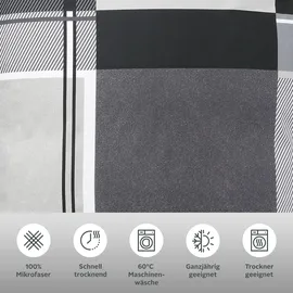 MY HOME Bettwäsche MY HOME "NINA, in verschiedenen Qualitäten", grau, B/L: 135cm x 200cm, 1 Stk., 1 Stk., Microfaser, B/L: 80cm x 80cm, 2 Stk., Microfaser, Obermaterial: 100% Polyester, Bettwäsche, Bettwäsche, in den Größen: 135x200 oder 155x220 cm