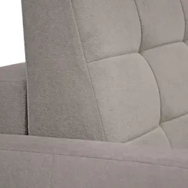 beautysofa Ecksofa VINCI mit Schlaffunktion und Bettkasten, Cappuccino Velo 624, Uniwersalle Ottomane - Creme