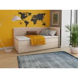 Sofnet Boxspringbett Flame mit Bettkasten Topper, Polsterbett, Universelle Bettseite, Bett, Schlafzimmer, Kinderzimme... - Beige