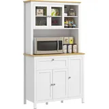 Homcom Küchenschrank mit Schublade 100 x 40 x 180 cm Weiß
