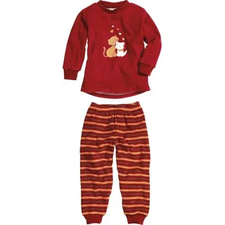 Playshoes Kinder Frottee Schlafanzug Katzen rot 86