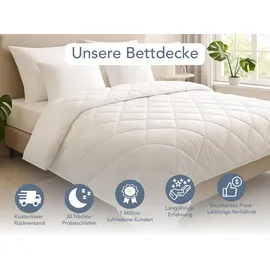 XDream Winterbettdecke | 200 x 200 cm | XDREAM Pure | warme Duo-Steppdecke | Weiß
