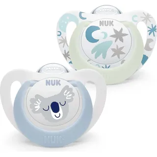 NUK Star Day&Night Schnuller Koala Gr.1 – mit Leuchteffekt - Weiß