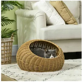 PawHut Katzenkorb mit Kissen Katzenhöhle,