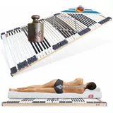 Lattenrost Lattenroste, 44 Leisten, mit 7 Zonen, MONTIERT bis 300 KG belastbar, Matratzen Perfekt, Kopfteil nicht verstellbar, Fußteil nicht verstellbar, stabiler 44 Leisten Lattenrost mit optimaler Körperanpassung weiß 90 cm x 190 cm x 7.5 cm