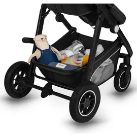 lionelo BIANKA Kinderwagen Autotransporter, Autositz, klappbar, Travel System Rückenlehne, Räder Polsterung, Verdeck XXL-Sc... - Schwarz