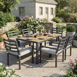 stilvora Garten-Essgruppe 6-tlg. Grau