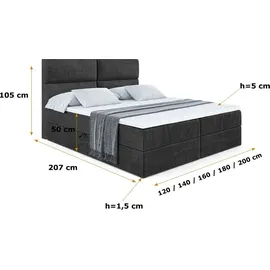 altdecor BOXI3 120 x 200 cm H4 Schwarz
