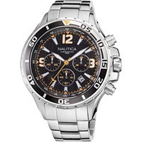 NAUTICA Herrenuhr NAUTICA NST NAPNSS217 Chrono Edelstahl Schwarz Sub