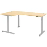 bümö Eckschreibtisch Ahorn / Silber