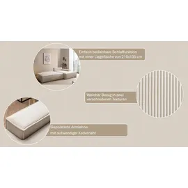 Home Affaire Ecksofa HOME AFFAIRE "SHERWOOD, Schlafsofa in L-Form offen (275cm), Cord, Leinenoptik", grau (anthrazit), B:275cm H:85cm T:167cm, 100% Polyester, Sofas, Ecksofa, Schlaffunktion und Bettkasten, Kedernaht, hoher Sitz- & Liegekomfort