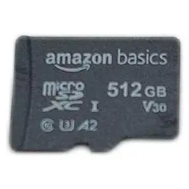 Amazon Basics MicroSDXC 512 GB, SD Adapter A2, U3, Lesegeschwindigkeit bis zu 100 hohe Kapazität