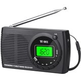 Padwa Lifestyle Mini Radio, Radio Batteriebetrieben Am Fm Sw Fm, Taschenradio Mit On-Screen-Display/KopfhöRerbuchse, Tragbares Radio Mit Aa Batteriebetrieb FüR Wandern Und Camping