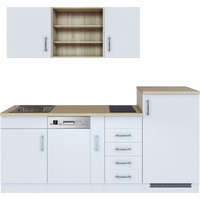 Held Küche »Mali«, Breite 210 cm, mit E-Geräten weiß + korpus: arbeitsplatte: sonoma, , 38265767-0 B/H/T: 210 cm x 200 cm, x 60 cm,