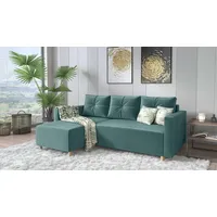 99rooms Livenza Ecksofa Velours KRONOS Türkis Links