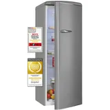 Exquisit RKS325-V-H-161E Retro-Kühlschrank (229 l, 1465 mm hoch, Grau)