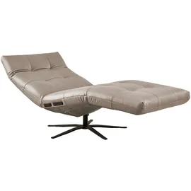 KAWOLA Relaxliege LETICIA Leder 0 x 0 x 0 cm grau mit Relax-Funktion