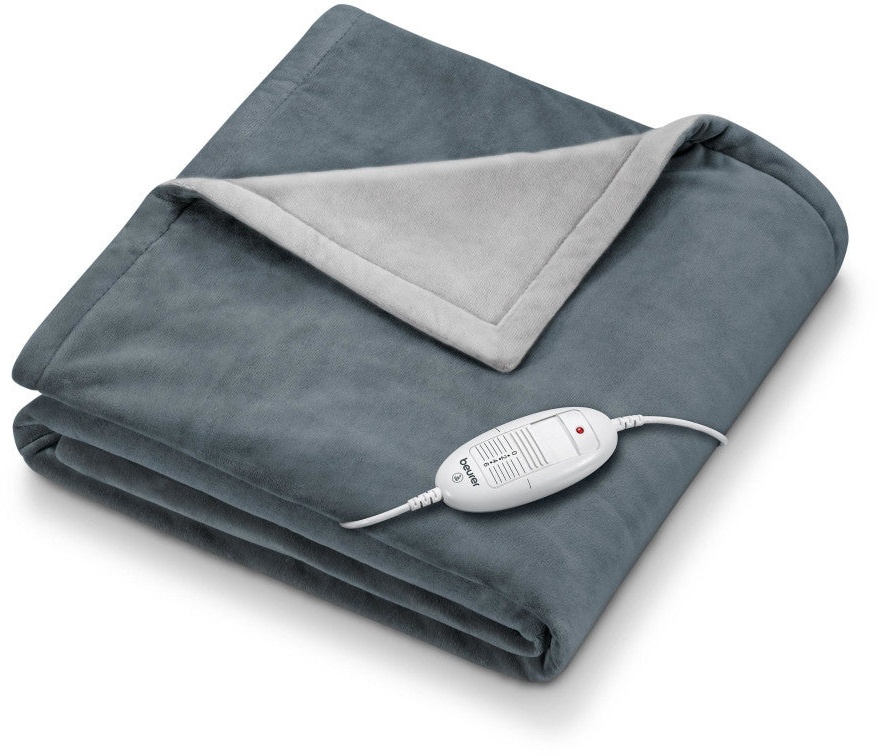 BEURER Wärmezudecke HD 75 Cosy Dark Grey - Weiche & Kuschelige Decke mit 6 Temperaturstufen