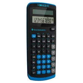 Texas Instruments TI-30 ECO RS Schulrechner, Technisch-Wissenschaftlich (Einzeiliges 10-stelliges Display, Solarbetrieb) Schwarz