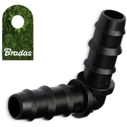 16mm Bogen Steckverbinder 44x44mm Winkel Schlauchverbinder Schlauchanschlschluss Tropfrohr rechtwinklig Bradas 7270