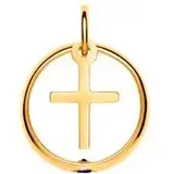 Gold Taufring: 333er Saphir Kreuzanhänger