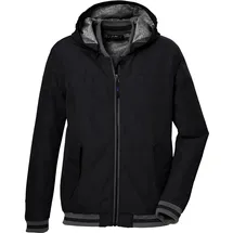KILLTEC Jungen Funktionsjacke ist wasserdicht/Regenjacke mit Kapuze KOS 153 BYS JCKT, schwarz, 164,
