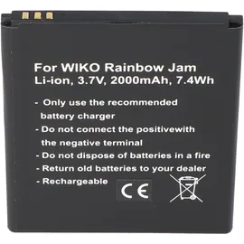 AccuCell Akku passend für Wiko Rainbow Jam, Wiko Rainbow Jam 4G, Akku 5222, 60,2 x 70,0 x 4,7mm