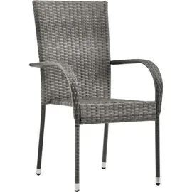 vidaXL Garten Essgruppe 5 pcs Grau Poly Rattan 3379410
