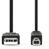 Nedis USB-Kabel - USB 3.2 Gen 1 | USB-A Stecker | USB-B Stecker | 5 Gbps | Vernickelt | 2.00 m | Rund | PVC | Schwarz