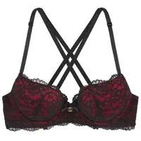 JETTE Push-up-BH Damen schwarz-rot Gr.80A