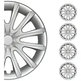 Omac 4X Radkappen Radzierblenden Radblenden 14" Zoll Stahlfelgen Glänzend Grau-Weiß