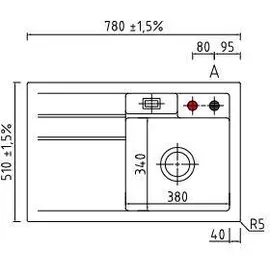 Systemceram Spüle Bela 78 in Farbe Grönland