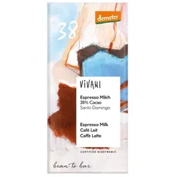 Vivani Espresso Milch 38% Cacao Santo Domingo demeter