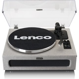 Lenco LS-440GY Audio-Plattenspieler mit 4 eingebauten Lautsprechern, Grau