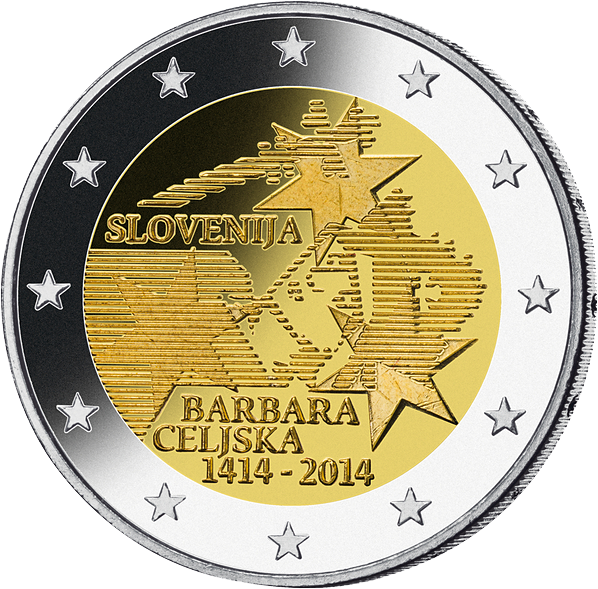 2 Euro Gedenkmünze "Barbara von Cillí" 2014 aus Slowenien!
