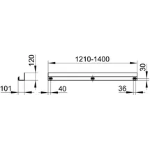Keuco Duschablage 1210-1400mm, 120x90, weiß