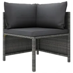 5-tlg. Garten-Lounge-Set mit Kissen Poly Rattan | vidaXL : Model - V1