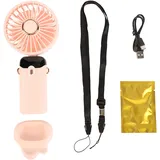 Tragbarer, Faltbarer Nackenventilator Mit Digitalanzeige, Usb-ladeanschluss Und Kabel, Ideal Für Büro Und Outdoor-aktivitäten, Farbe: Rosa.