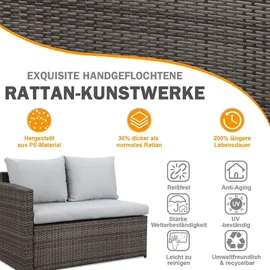 MeXo Polyrattan Lounge-Set 7-tlg. grau