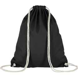 Turnbeutel - OEKO-TEX 100 zertifiziert | mit robusten Zugbändern | 38x46cm | Jutebeutel | Einkaufstasche | Rucksack | unbedruckt, schwarz