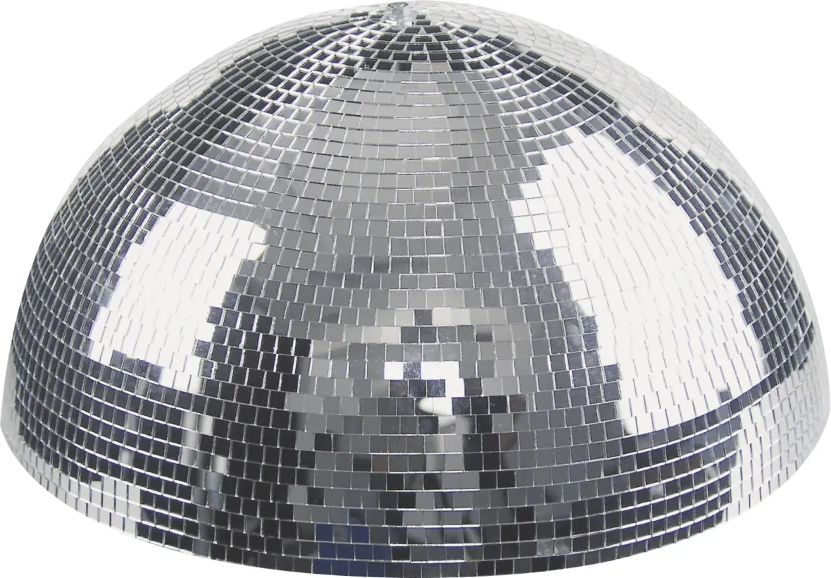 Showgear Half Mirror Ball Halbe Spiegelkugel mit Motor für die Montage an Decke, 30 cm