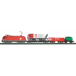 PIKO H0 57177 - Start-Set mit Bettung Taurus ÖBB mit Güterwagen