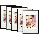 Ideal Trend 2er 3er 5er Pack Photo Style Set Bilderrahmen Wanddeko Collage Poster Kunststoff Rahmen: Farbe: 5er Pack Schwarz | Format: 29,7x42 DIN A3