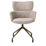 XOOON Sage Armlehnstuhl mit Rollen und Aluminium Gestell - Steelbrown